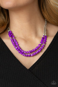 Infused with dainty silver cube and round beaded accents, purple shell-like beads are threaded along invisible wires below the collar for a summery inspiration. Features an adjustable clasp closure.
Sold as one individual necklace. Includes one pair of matching earrings. Infused with dainty silver cube and round beaded accents, purple shell-like beads are threaded along invisible wires below the collar for a summery inspiration. Features an adjustable clasp closure.
Sold as one individual necklace. Includes one pair of matching earrings.