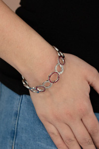 A glittery collection of fiery red rhinestone encrusted rings and shiny silver hoops coalesce into an airy bangle around the wrist.
Sold as one individual bracelet. A glittery collection of fiery red rhinestone encrusted rings and shiny silver hoops coalesce into an airy bangle around the wrist.
Sold as one individual bracelet.