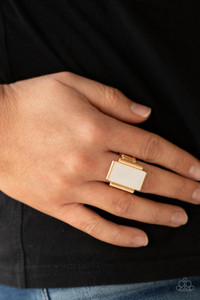 Featuring an iridescent shimmer, a white shell-like rectangle is nestled between gold bar-like fittings atop the finger for a mystical look. Features a stretchy band for a flexible fit.
Sold as one individual ring. Featuring an iridescent shimmer, a white shell-like rectangle is nestled between gold bar-like fittings atop the finger for a mystical look. Features a stretchy band for a flexible fit.
Sold as one individual ring.