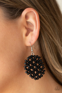Clusters of dainty black wooden beads are threaded along invisible wire, creating a vivacious floral pattern frame for a summery flair. Earring attaches to a standard fishhook fitting.
Sold as one pair of earrings. Clusters of dainty black wooden beads are threaded along invisible wire, creating a vivacious floral pattern frame for a summery flair. Earring attaches to a standard fishhook fitting.
Sold as one pair of earrings.