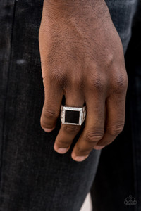 Painted in a shiny finish, a bold black square is bordered by silver studded detail atop a textured silver band for a sophisticated look. Features a stretchy band for a flexible fit.
Sold as one individual ring. Painted in a shiny finish, a bold black square is bordered by silver studded detail atop a textured silver band for a sophisticated look. Features a stretchy band for a flexible fit.
Sold as one individual ring.