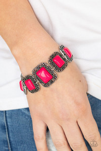 A flirty collection of pink rectangular beads are bordered by rustic floral filigree filled frames as they delicately link around the wrist for a whimsical flair. Features an adjustable clasp closure.
Sold as one individual bracelet. A flirty collection of pink rectangular beads are bordered by rustic floral filigree filled frames as they delicately link around the wrist for a whimsical flair. Features an adjustable clasp closure.
Sold as one individual bracelet.