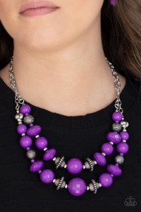 Bold yet whimsical, Amethyst Orchid beads alternate with silver beads etched in a linear pattern along two strands for a vibrant statement below the collar. Features an adjustable clasp closure.
Sold as one individual necklace. Includes one pair of matching earrings. Bold yet whimsical, Amethyst Orchid beads alternate with silver beads etched in a linear pattern along two strands for a vibrant statement below the collar. Features an adjustable clasp closure.
Sold as one individual necklace. Includes one pair of matching earrings.