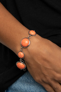 Featuring studded and plain silver frames, small and large orange stones delicately alternate around the wrist for a rustic flair. Features an adjustable clasp closure.
Sold as one individual bracelet. Featuring studded and plain silver frames, small and large orange stones delicately alternate around the wrist for a rustic flair. Features an adjustable clasp closure.
Sold as one individual bracelet.