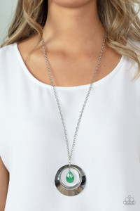 A faceted jade teardrop swings from the top of a bold silver ring and flared silver hoop, creating an enchanting pendant at the bottom of a lengthened silver chain. Features an adjustable clasp closure.
Sold as one individual necklace. Includes one pair of matching earrings. A faceted jade teardrop swings from the top of a bold silver ring and flared silver hoop, creating an enchanting pendant at the bottom of a lengthened silver chain. Features an adjustable clasp closure.
Sold as one individual necklace. Includes one pair of matching earrings.