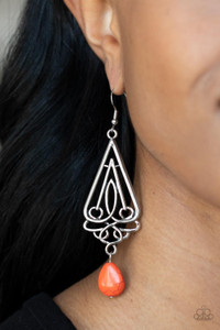 A refreshing orange teardrop stone swings from the bottom of an ornate triangular frame, creating a seasonal statement. Earring attaches to a standard fishhook fitting.
Sold as one pair of earrings. A refreshing orange teardrop stone swings from the bottom of an ornate triangular frame, creating a seasonal statement. Earring attaches to a standard fishhook fitting.
Sold as one pair of earrings.
