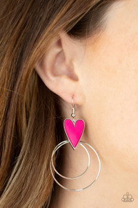 Dainty silver hoops attach to the bottom of a playful Raspberry Sorbet heart frame, creating a flirtatious pop of color. Earring attaches to a standard fishhook fitting.
Sold as one pair of earrings. Dainty silver hoops attach to the bottom of a playful Raspberry Sorbet heart frame, creating a flirtatious pop of color. Earring attaches to a standard fishhook fitting.
Sold as one pair of earrings.