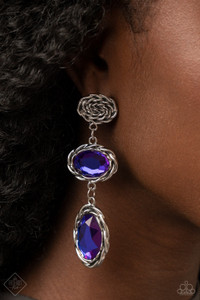 A coil of antiqued silver gives way to two oval multicolored purple gems. Brushed in a metallic-like finish, the shimmering gems are wrapped in layered frames of rustic rope texture creating an elegantly idyllic lure. Earring attaches to a standard post fitting.
Sold as one pair of post earrings. A coil of antiqued silver gives way to two oval multicolored purple gems. Brushed in a metallic-like finish, the shimmering gems are wrapped in layered frames of rustic rope texture creating an elegantly idyllic lure. Earring attaches to a standard post fitting.
Sold as one pair of post earrings.