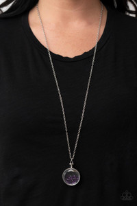 A glitzy collection of twinkly purple crystals sparkle inside a faceted glass and silver fitting, resulting in a glittery trinket at the bottom of an extended silver chain. Features an adjustable clasp closure.
Sold as one individual necklace. Includes one pair of matching earrings. A glitzy collection of twinkly purple crystals sparkle inside a faceted glass and silver fitting, resulting in a glittery trinket at the bottom of an extended silver chain. Features an adjustable clasp closure.
Sold as one individual necklace. Includes one pair of matching earrings.