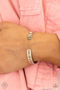 A minimalistic silver bar etched with the words, “one of a kind” on one end and embellished with a dainty rhinestone and pastel gems on the other, curves into a simple cuff around the wrist.
Sold as one individual bracelet. A minimalistic silver bar etched with the words, “one of a kind” on one end and embellished with a dainty rhinestone and pastel gems on the other, curves into a simple cuff around the wrist.
Sold as one individual bracelet.