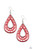 Brushed in a vibrant red finish, a vine-like background is pressed into a glistening silver teardrop frame for a whimsical look. Earring attaches to a standard fishhook fitting.

Sold as one pair of earrings.
