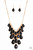 Featuring sleek gold frames, polished black teardrops gradually increase in size as they trickle along rows of interconnected mesh chain. The shiny beads drip into a tapered shape, creating a dramatic fringe below the collar. Features an adjustable clasp closure.

Sold as one individual necklace. Includes one pair of matching earrings.