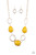 Delicately hammered in shimmery textures, asymmetrical gold rings and yellow beaded frames link below the collar for a colorful look. Features an adjustable clasp closure.
Sold as one individual necklace. Includes one pair of matching earrings. Delicately hammered in shimmery textures, asymmetrical gold rings and yellow beaded frames link below the collar for a colorful look. Features an adjustable clasp closure.
Sold as one individual necklace. Includes one pair of matching earrings.