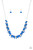 Faceted silver and Princess Blue, black or purple beads are threaded along an invisible wire below the collar. Dainty silver and Princess Blue beads dangle from the colorful combination, creating a vivacious fringe. Features an adjustable clasp closure.
Sold as one individual necklace. Includes one pair of matching earrings. Faceted silver and Princess Blue, black or purple beads are threaded along an invisible wire below the collar. Dainty silver and Princess Blue beads dangle from the colorful combination, creating a vivacious fringe. Features an adjustable clasp closure.
Sold as one individual necklace. Includes one pair of matching earrings.