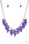 Featuring round and teardrop shapes, clusters of faceted purple beads swing from the bottom of a shimmery silver chain, creating a playful fringe below the collar. Features an adjustable clasp closure.
Sold as one individual necklace. Includes one pair of matching earrings. Featuring round and teardrop shapes, clusters of faceted purple beads swing from the bottom of a shimmery silver chain, creating a playful fringe below the collar. Features an adjustable clasp closure.
Sold as one individual necklace. Includes one pair of matching earrings.