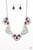 Filled with lacy-like patterns, filigree filled silver frames connect below the collar. Glowing pink, white, green, or purple teardrop moonstones alternate along the airy frames, adding a refreshing hint of color to the whimsical fringe. Features an adjustable clasp closure.

Sold as one individual necklace. Includes one pair of matching earrings.