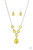 A series of yellow cat's eye teardrops interlock at the bottom of a silver chain, giving way to an oversized teardrop pendant for a refined finish. Features an adjustable clasp closure.

Sold as one individual necklace. Includes one pair of matching earrings.