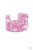 Featuring a pink, white, and purple tortoise shell-like pattern, a thick acrylic cuff delicately curls around the wrist for a colorfully chic look.

Sold as one individual bracelet.