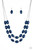 Attached to dainty silver chains, oval Classic Blue beads delicately link into colorful rows below the collar, adding a powerful splash of color to any outfit. Features an adjustable clasp closure.
Sold as one individual necklace. Includes one pair of matching earrings. Attached to dainty silver chains, oval Classic Blue beads delicately link into colorful rows below the collar, adding a powerful splash of color to any outfit. Features an adjustable clasp closure.
Sold as one individual necklace. Includes one pair of matching earrings.