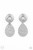 A hammered silver teardrop dangles from the bottom of an ornate silver disc that is dotted with a dreamy opal beaded center. Earring attaches to a standard clip-on fitting.

Sold as one pair of clip-on earrings.