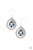 A teardrop blue rhinestone is pressed into an ornate silver teardrop frame radiating with dainty white rhinestones for a refined flair. Earring attaches to a standard fishhook fitting.

Sold as one pair of earrings.
