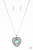 Featuring a glowing blue moonstone center, an oversized heart frame radiating with silver filigree and glittery white rhinestones swings from the bottom of a lengthened silver chain for a whimsical look. Features an adjustable clasp closure.

Sold as one individual necklace. Includes one pair of matching earrings.