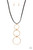 Gradually increasing in size, two white rhinestone encrusted hoops link with a smooth gold hoop down the chest. The airy stacked pendant slides along a black leather cord for an elegantly edgy finish. Features an adjustable clasp closure.
Sold as one individual necklace. Includes one pair of matching earrings. Gradually increasing in size, two white rhinestone encrusted hoops link with a smooth gold hoop down the chest. The airy stacked pendant slides along a black leather cord for an elegantly edgy finish. Features an adjustable clasp closure.
Sold as one individual necklace. Includes one pair of matching earrings.