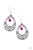 Glistening and studded silver filigree swirls along a shimmery silver frame radiating with glittery pink rhinestones. A sparkling pink rhinestone swings from the top of the frame for a refined finish. Earring attaches to a standard fishhook fitting.
Sold as one pair of earrings. Glistening and studded silver filigree swirls along a shimmery silver frame radiating with glittery pink rhinestones. A sparkling pink rhinestone swings from the top of the frame for a refined finish. Earring attaches to a standard fishhook fitting.
Sold as one pair of earrings.