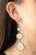 Featuring rustic copper fittings, a dainty collection of round, octagon, and teardrop shell-like frames link into a sleek lure. Earring attaches to a standard fishhook fitting.

Sold as one pair of earrings.