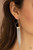 Dainty strands of glittery white rhinestones stream from the bottom of a silver fitting that glides along the bottom of a dainty silver hoop, creating a timelessly tapered fringe. Earring attaches to a standard fishhook fitting.
Sold as one pair of earrings. Dainty strands of glittery white rhinestones stream from the bottom of a silver fitting that glides along the bottom of a dainty silver hoop, creating a timelessly tapered fringe. Earring attaches to a standard fishhook fitting.
Sold as one pair of earrings.