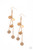 Dainty gold discs haphazardly swing from two dainty gold chains, coalescing into a noisemaking shimmer. Earring attaches to a standard fishhook fitting.
Sold as one pair of earrings. Dainty gold discs haphazardly swing from two dainty gold chains, coalescing into a noisemaking shimmer. Earring attaches to a standard fishhook fitting.
Sold as one pair of earrings.