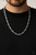 Double linked silver ovals spin into a bold silver chain below the collar, creating an intense industrial display. Features an adjustable clasp closure.

Sold as one individual necklace.