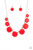 Encased in pronged silver fittings, faceted red beads gradually increase in size as they link below the collar, creating a flamboyant pop of color. Features an adjustable clasp closure.
Sold as one individual necklace. Includes one pair of matching earrings. Encased in pronged silver fittings, faceted red beads gradually increase in size as they link below the collar, creating a flamboyant pop of color. Features an adjustable clasp closure.
Sold as one individual necklace. Includes one pair of matching earrings.