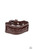 Braided strands of brown leather laces are studded in place across the front of a thick brown leather band with hammered silver studs, creating a rustic centerpiece around the wrist. Features an adjustable buckle closure.

Sold as one individual bracelet.
