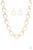 A glistening series of dramatically oversized ovals and links boldly connect below the collar, creating an intense industrial statement. Features an adjustable clasp closure.
Sold as one individual necklace. Includes one pair of matching earrings. A glistening series of dramatically oversized ovals and links boldly connect below the collar, creating an intense industrial statement. Features an adjustable clasp closure.
Sold as one individual necklace. Includes one pair of matching earrings.