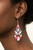An array of bubbly Cerulean, white, and Raspberry Sorbet beads decoratively adorn the front of a studded silver frame. Faceted teardrops drip from the bottom of the colorful frame, creating a whimsical fringe. Earring attaches to a standard fishhook fitting.

Sold as one pair of earrings.