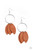 Leafy Adobe leather frames swing from the bottom of a textured silver hoop, creating an earthy fringe. Earring attaches to a standard fishhook fitting.

Sold as one pair of earrings.