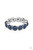 Featuring depthless blue beaded centers, bubbly silver frames are threaded along stretchy bands around the wrist for a powerful pop of color.

Sold as one individual bracelet.