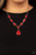 Encased in sleek silver fittings, a chain of faceted red teardrops give way to an oversized red teardrop pendant for a fiery pop of color below the collar. Features an adjustable clasp closure.
Sold as one individual necklace. Includes one pair of matching earrings. Encased in sleek silver fittings, a chain of faceted red teardrops give way to an oversized red teardrop pendant for a fiery pop of color below the collar. Features an adjustable clasp closure.
Sold as one individual necklace. Includes one pair of matching earrings.