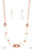 Featuring an icy iridescence, glassy asymmetrical beads join a mismatched collection of shiny copper beads, white rhinestone encrusted rings, and scalloped shiny copper accents below the collar. Attached to a shiny copper chain, the glacial display catches and reflects light for a statement-making finish. Features an adjustable clasp closure.
Sold as one individual necklace. Includes one pair of matching earrings. Featuring an icy iridescence, glassy asymmetrical beads join a mismatched collection of shiny copper beads, white rhinestone encrusted rings, and scalloped shiny copper accents below the collar. Attached to a shiny copper chain, the glacial display catches and reflects light for a statement-making finish. Features an adjustable clasp closure.
Sold as one individual necklace. Includes one pair of matching earrings.