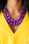 A faceted collection of translucent and solid Amethyst Orchid cube beads gradually increase in size as they alternate with dainty silver beads below the collar. Infused with sections of classic silver chains, the edgy geometrical layers create an intense pop of summery color for a seasonal finish. Features an adjustable clasp closure.
Sold as one individual necklace. Includes one pair of matching earrings. A faceted collection of translucent and solid Amethyst Orchid cube beads gradually increase in size as they alternate with dainty silver beads below the collar. Infused with sections of classic silver chains, the edgy geometrical layers create an intense pop of summery color for a seasonal finish. Features an adjustable clasp closure.
Sold as one individual necklace. Includes one pair of matching earrings.