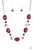 Featuring a faux stone look, a refreshing collection of cloudy plum beads join bubbly plum pearls, and white crystal-like gems below the collar. Dainty clusters of plum pearls, flat silver beads, and white crystal-like gems adorn the display, adding effervescent movement to the whimsical scene. Features an adjustable clasp closure.

Sold as one individual necklace. Includes one pair of matching earrings.