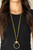 Flanked by dainty brass rings, a marquise-shaped brass bead glides along lengthened strands of earthy green suede, holding in place an oversized brass ring at the bottom for an artisan-inspired fashion. Features an adjustable clasp closure.
Sold as one individual necklace. Includes one pair of matching earrings. Flanked by dainty brass rings, a marquise-shaped brass bead glides along lengthened strands of earthy green suede, holding in place an oversized brass ring at the bottom for an artisan-inspired fashion. Features an adjustable clasp closure.
Sold as one individual necklace. Includes one pair of matching earrings.