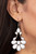 Encased in textured silver fittings, a mismatched collection of oval, marquise, and teardrop white beads connect and link into a vivacious lure. Earring attaches to a standard fishhook fitting.

Sold as one pair of earrings.