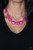 Infused with dainty silver and faceted silver beads, imperfect triangular opaque Fuchsia Fedora beads are threaded along an invisible wire below the collar for a vivacious pop of color. Features an adjustable clasp closure.
Sold as one individual necklace. Includes one pair of matching earrings. Infused with dainty silver and faceted silver beads, imperfect triangular opaque Fuchsia Fedora beads are threaded along an invisible wire below the collar for a vivacious pop of color. Features an adjustable clasp closure.
Sold as one individual necklace. Includes one pair of matching earrings.