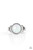 A white opalescent bead flecked with shimmering glitter is encased in a simple round silver frame creating a dazzling centerpiece atop the finger. Features a dainty stretchy band for a flexible fit.

Sold as one individual ring.