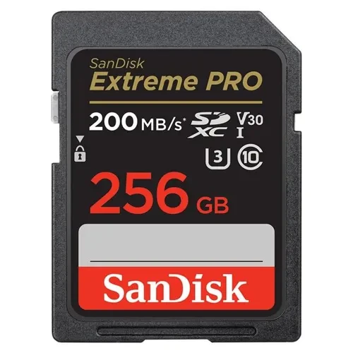SanDisk Extreme PRO - Carte mémoire flash - 256 Go - Video Class V30 / UHS-I U3 / Class10 - SDXC UHS-I