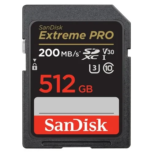 SanDisk Extreme PRO - Carte mémoire flash - 512 Go - Video Class V30 / UHS-I U3 / Class10 - SDXC UHS-I