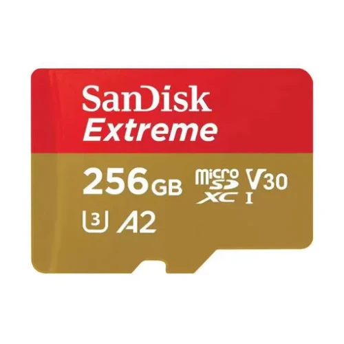 Carte Mémoire microSDXC SanDisk Extreme 256 Go + Adaptateur SD avec Performances Applicatives A2 jusqu'à 160 Mo/s, Classe 10, U3, V30