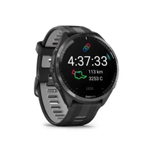 Garmin Forerunner 965 AMOLED 47 mm - Noir avec bracelet Silicone Noir - Wifi GPS